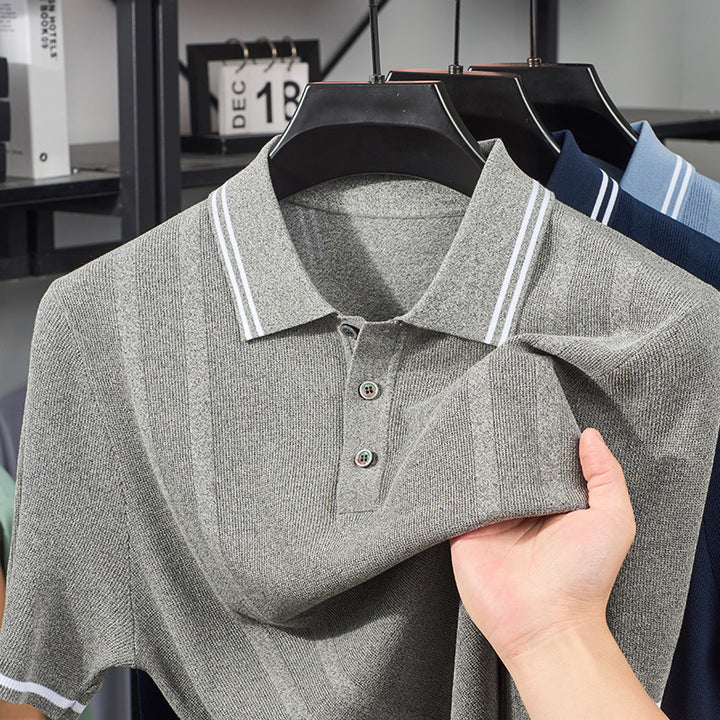 Herren Polohemd mit strukturiertem Design und atmungsaktiven Eigenschaften Echoarchiv