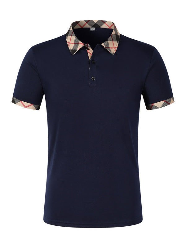 Herren Poloshirt mit kontrastierendem Kragen und modischen Muster Echoarchiv