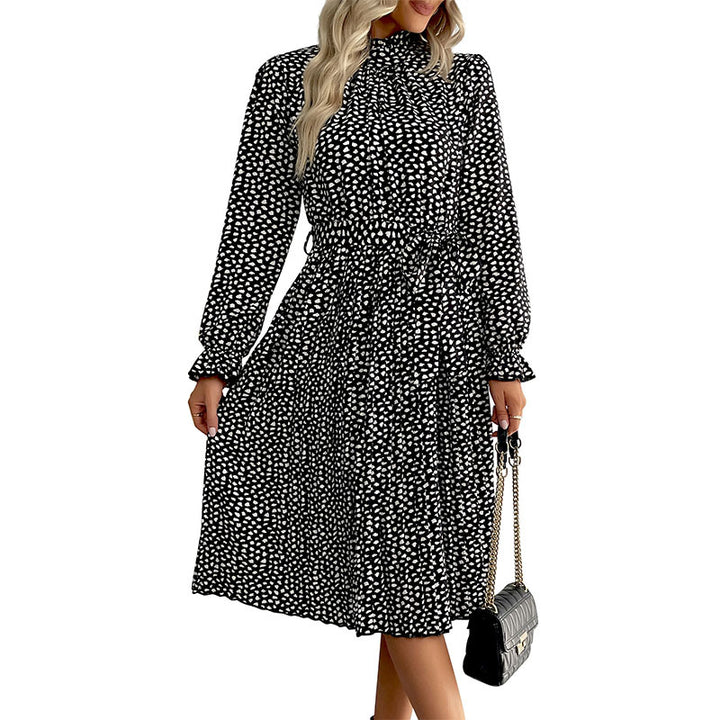 Damen Midi-Kleid mit Taillengürtel und Rüschendetails Echo Archiv