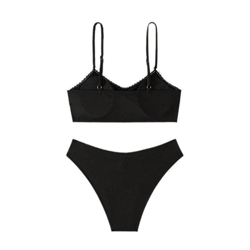 Damen Hochtaillierter Bikini mit raffiniertem Rüschendesign Echo Archiv