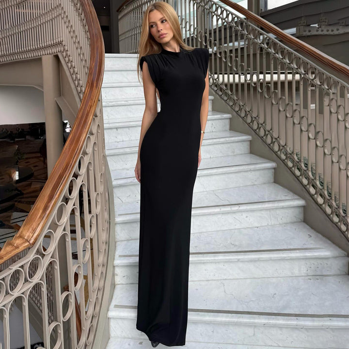 Damen Elegantes und figurbetontes Maxikleid mit Puffärmeln Echo Archiv