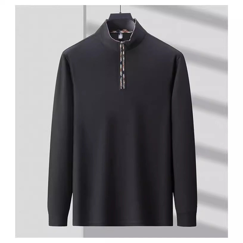Herren Sportliches Langarmshirt mit Stehkragen und modischem Reißverschluss Echoarchiv