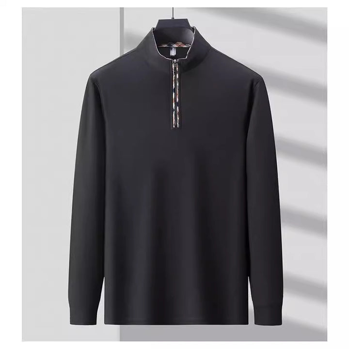 Herren Sportliches Langarmshirt mit Stehkragen und modischem Reißverschluss Echoarchiv