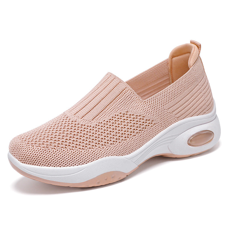 Damen nan nahtloser Strick-Slipper mit erhöhtem Plateau-Luftdämpfer und ergonomischer Fersenstütze Echo Archiv
