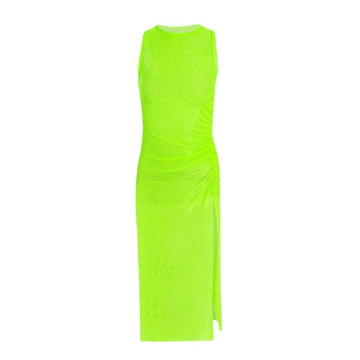 Damen ärmelloses Strandkleid mit seitlichem Rüschendetail Echo Archiv
