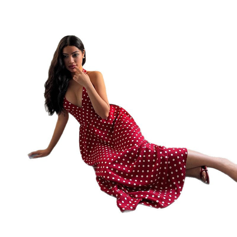Damen Maxikleid mit Halterneck und punktemuster Echo Archiv