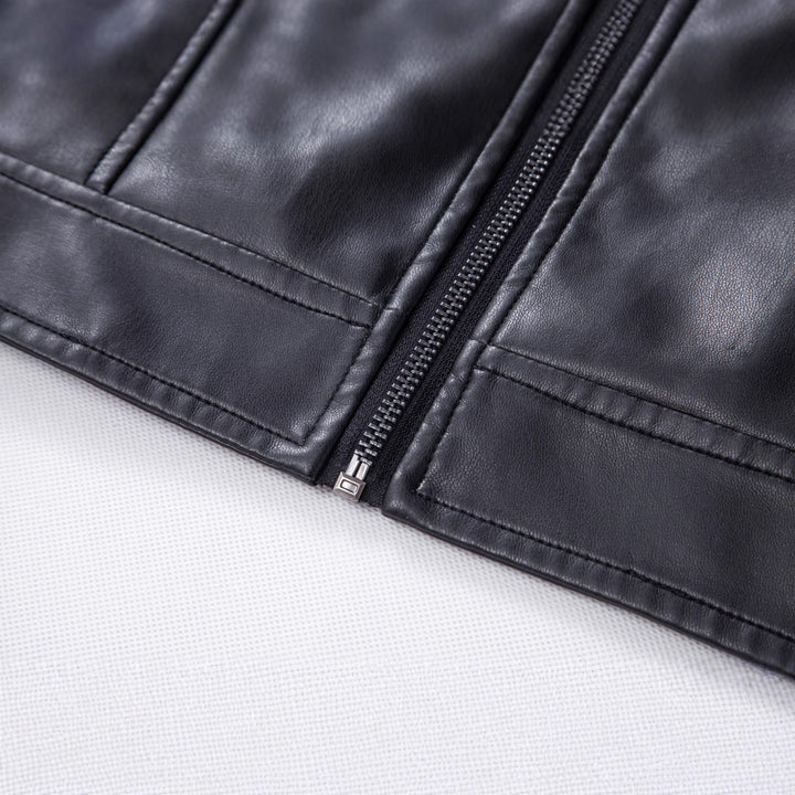 Herren Modische Lederjacke mit Schulterpolster Echo Archiv