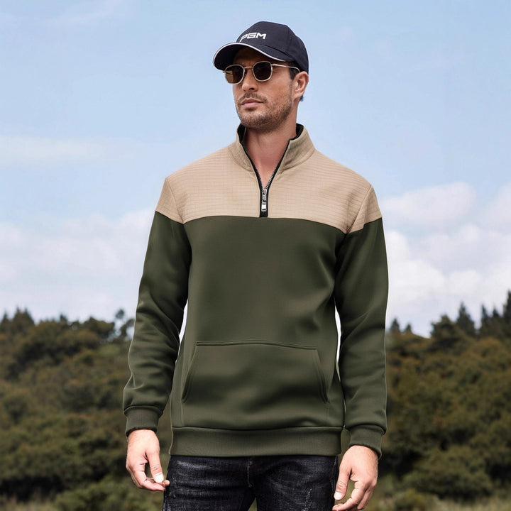 Herren funktionale Sweatjacke mit hochschließendem Kragen und praktischer Kängurutasche Echoarchiv
