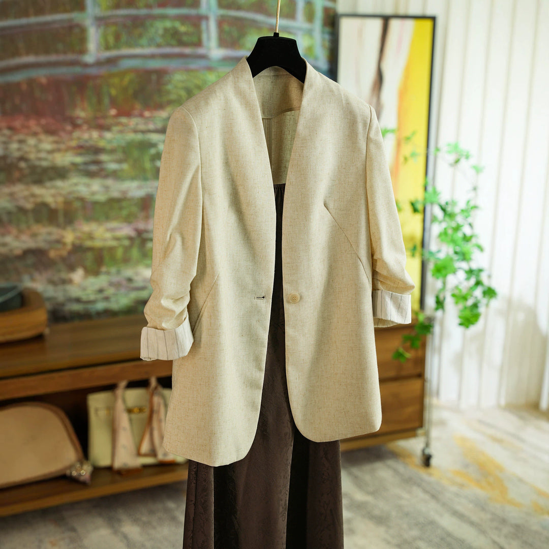 Damen Modischer Blazer mit leicht strukturierter Oberfläche Echoarchiv