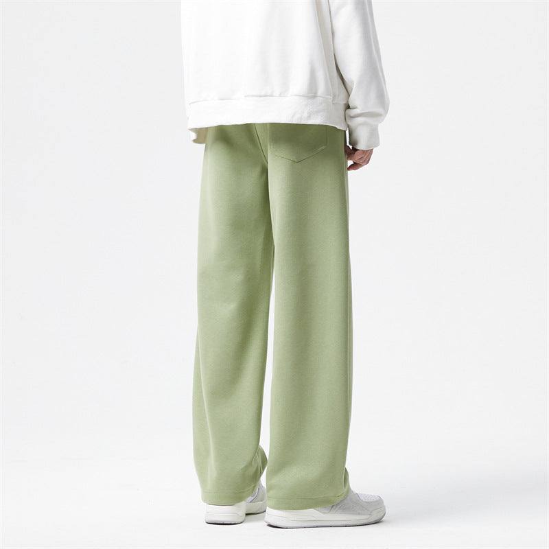 Herren Ultraweit geschnittene Fleece-Loungehose mit Tunnelzug und geradem Bein Echo Archiv