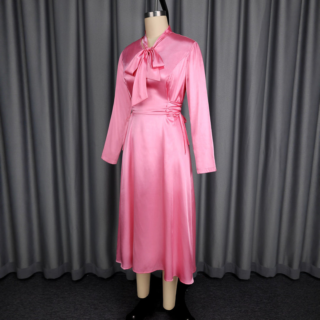 Damen Elegantes Midikleid mit Raffinierter Schleifenbindung Echo Archiv