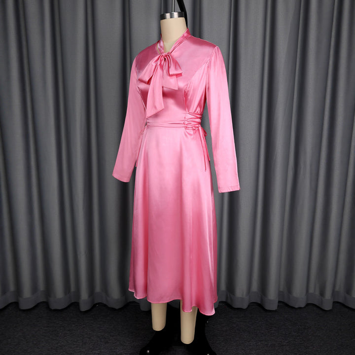 Damen Elegantes Midikleid mit Raffinierter Schleifenbindung Echo Archiv