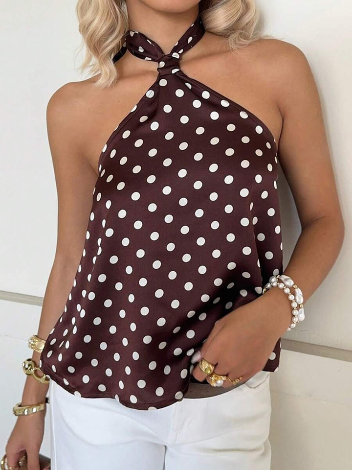 Damen Elegantes Top mit einem schulterfreien Design und verspieltem Punkte-Muster Echo Archiv