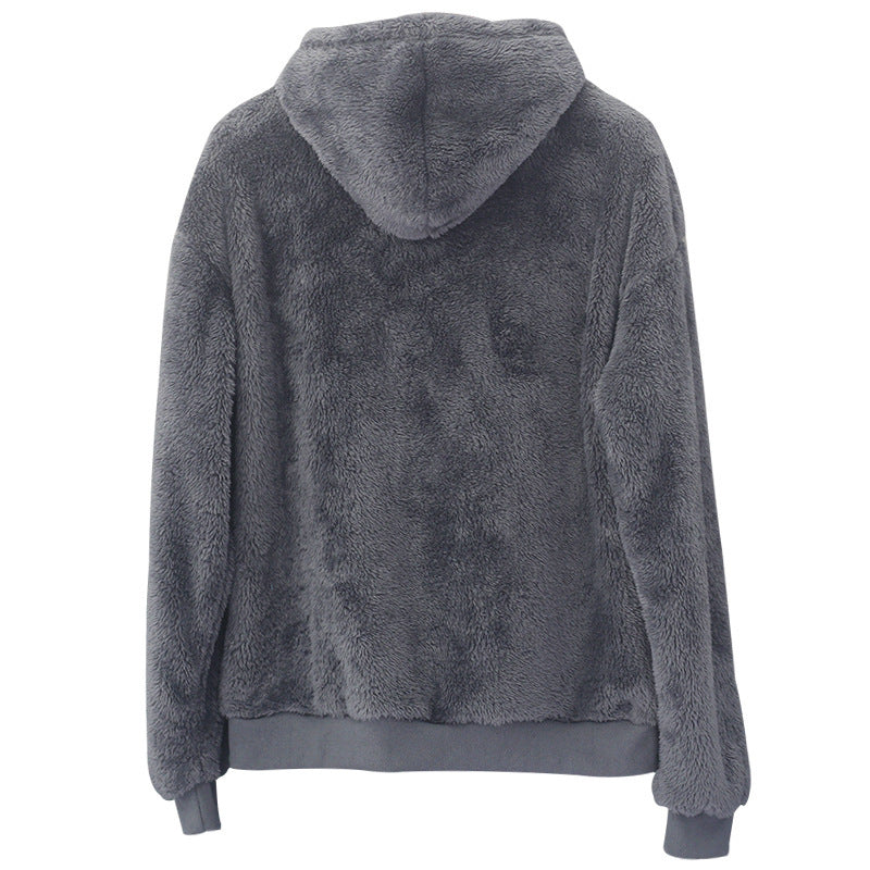 Unisex nan kuscheliger Kapuzenpullover aus Teddyplüsch mit Kängurutasche Echo Archiv