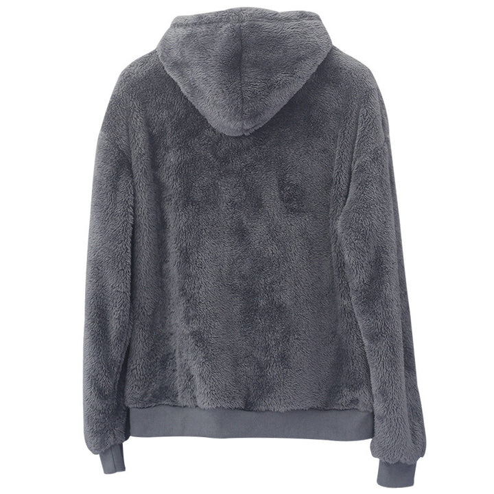 Unisex nan kuscheliger Kapuzenpullover aus Teddyplüsch mit Kängurutasche Echo Archiv