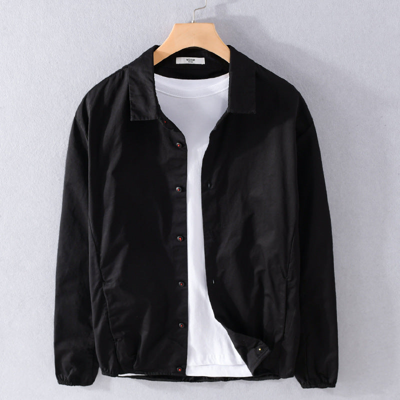 Herren Leichte Übergangs-Hemdjacke mit elastischem Saum und Kentkragen Echoarchiv