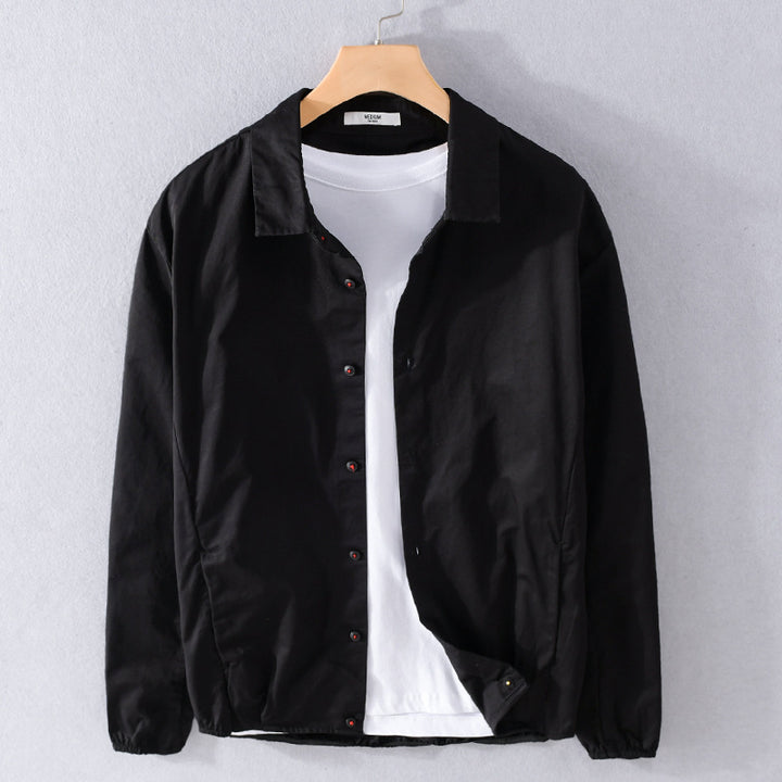 Herren Leichte Übergangs-Hemdjacke mit elastischem Saum und Kentkragen Echoarchiv