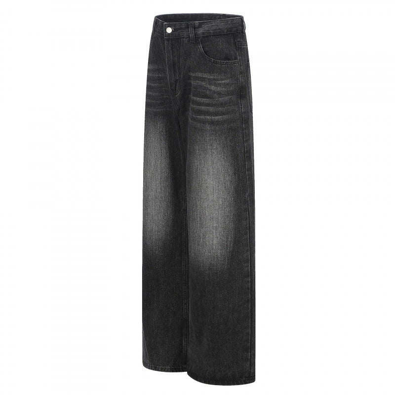 Damen Hochgeschnittene Weite Denim-Jeans mit weitem Bein und Vintage-Waschung Echo Archiv