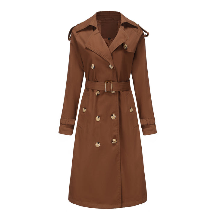 Damen nan Trenchcoat mit doppelreihiger Knopfleiste, Taillengürtel und Schulterklappen Echo Archiv