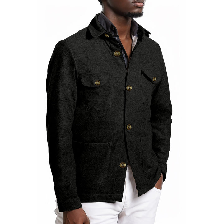 Herren moderne Utility-Jacke mit praktischem Stehkragen und aufgesetzten Taschen Echoarchiv