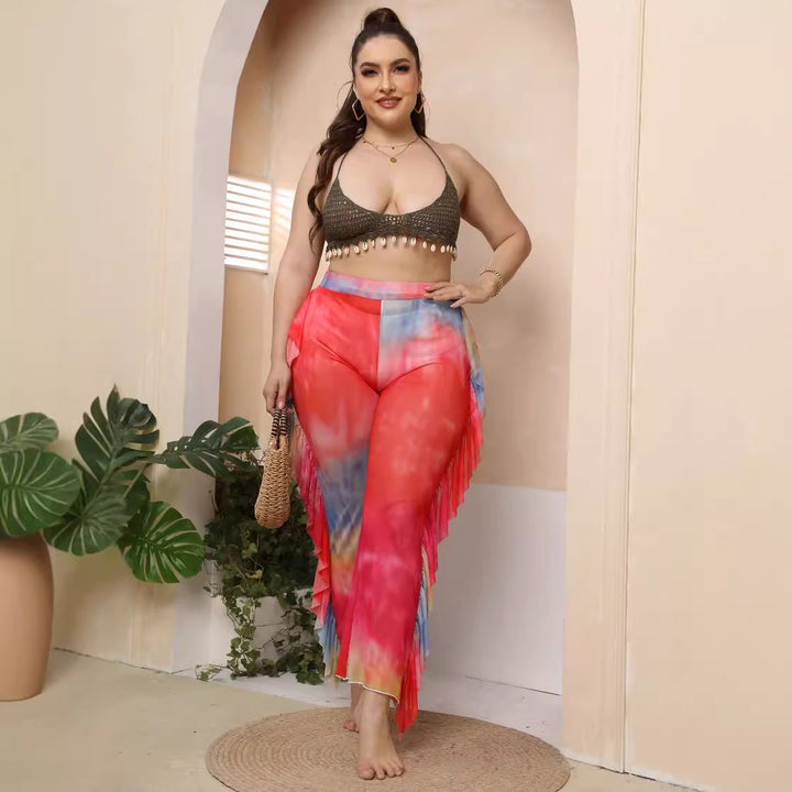 Damen elegante und luftige Strandhose mit Rüschendetails Echo Archiv