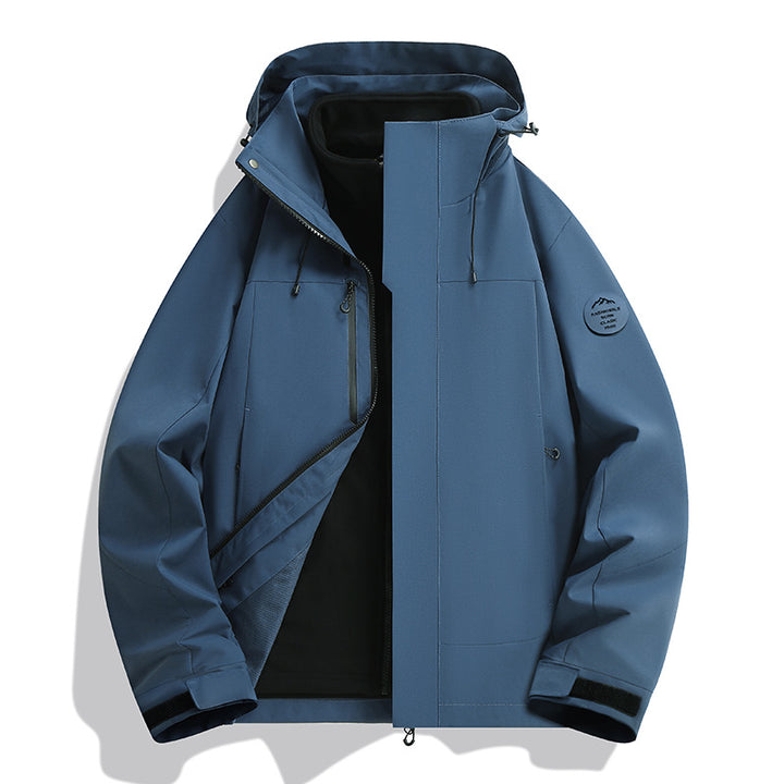 Herren Wetterfeste Softshelljacke mit Fleece‑Innenfutter, verstellbarer Kapuze & Reißverschluss‑Brusttasche Echoarchiv