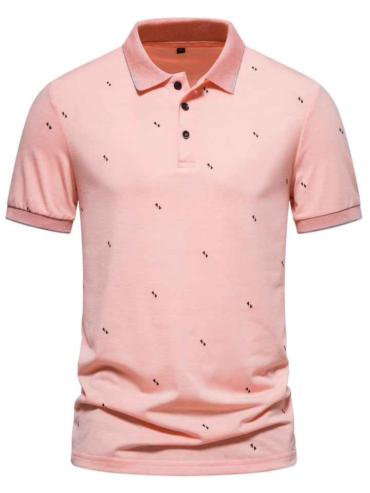 Herren Polohemd mit modischem Druck und hochwertigem Baumwollmaterial Echoarchiv