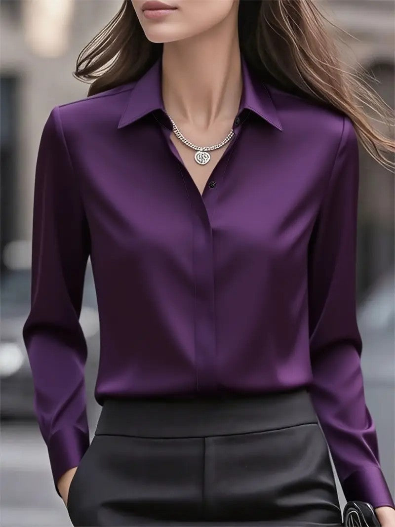 Damen Elegante satiniert Bluse Echo Archiv
