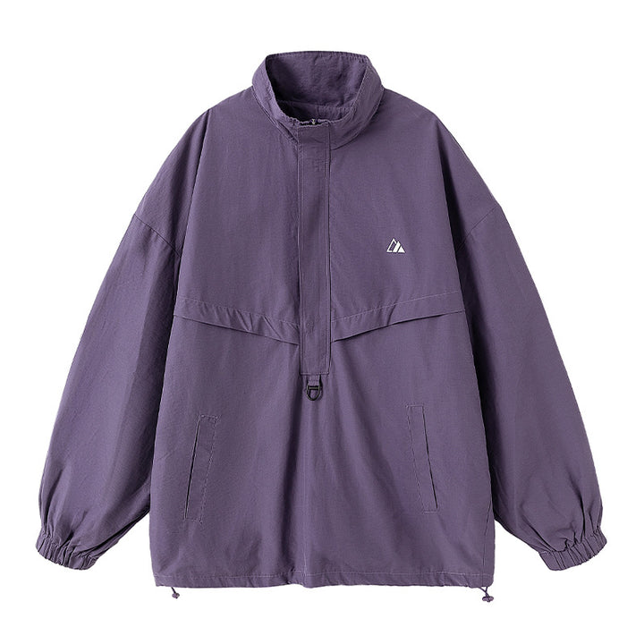 Unisex Leichter Oversize-Anorak mit halbem Reißverschluss, Utility-D-Ring und verstellbarem Saum Echo Archiv