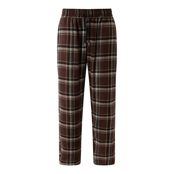 Herren gemütliche Flanell-Hose mit praktischen Seitentaschen und elastischem Bund Echoarchiv