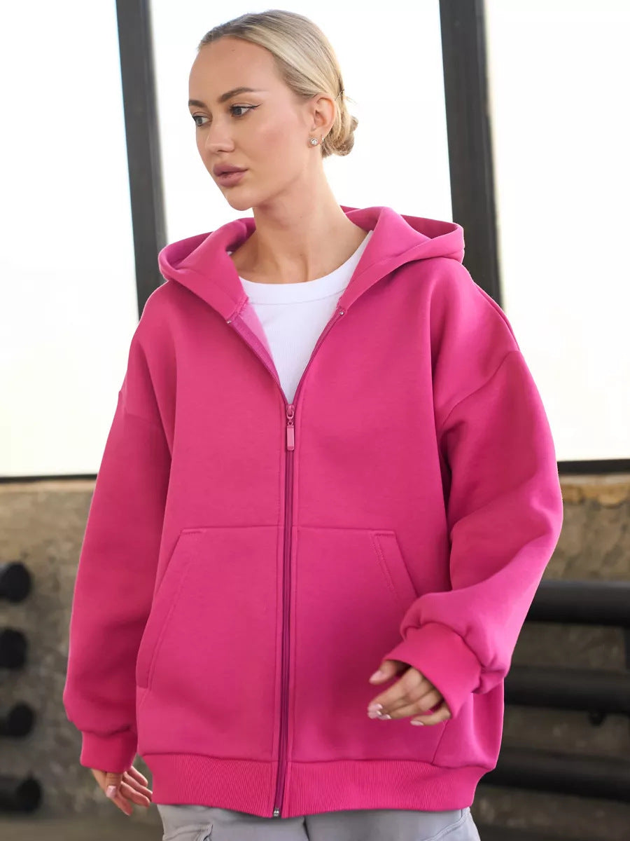 Damen Bequemer Fleece-Kapuzenjacke Echo Archiv
