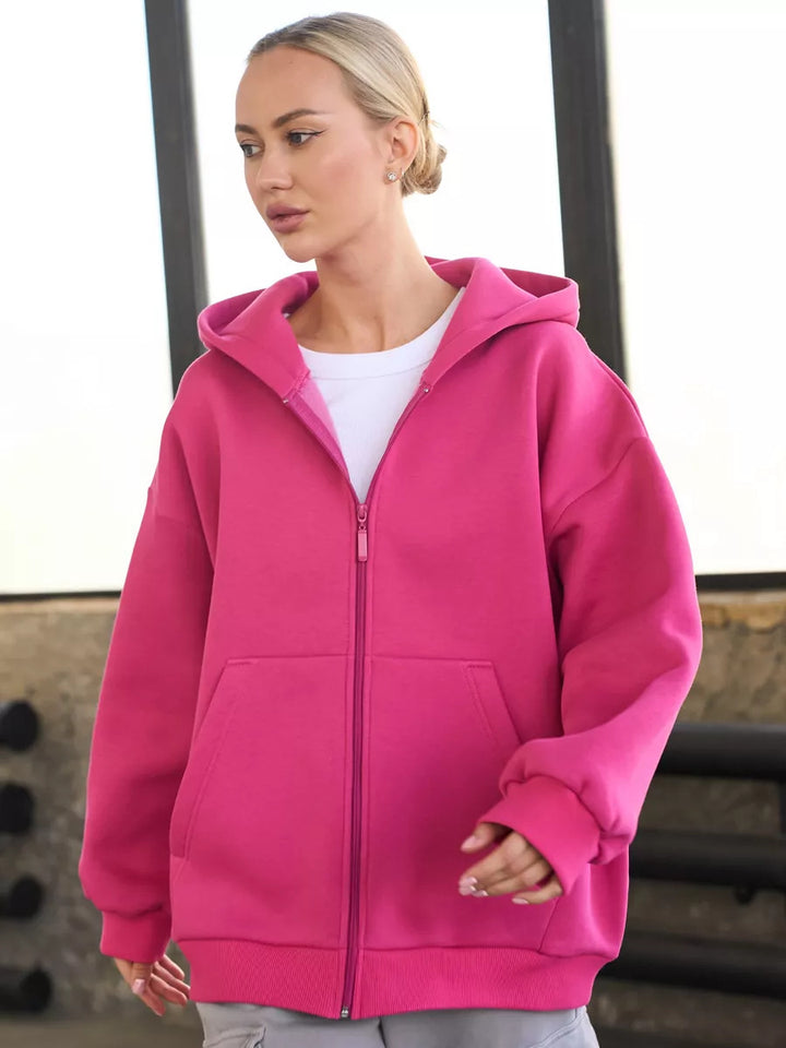 Damen Bequemer Fleece-Kapuzenjacke Echo Archiv