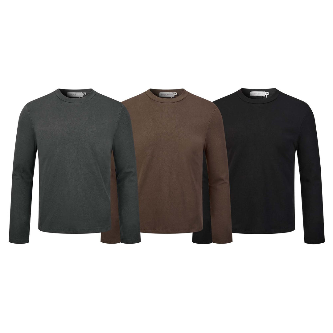 Unisex Feines Langarm-Basicshirt mit Rundhals und schmaler Passform Echoarchiv
