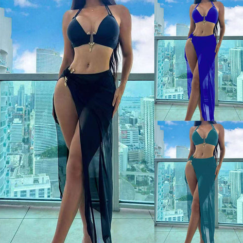 Damen Bikini-Set mit schickem Wickelrock und raffiniertem Halterneck Echo Archiv