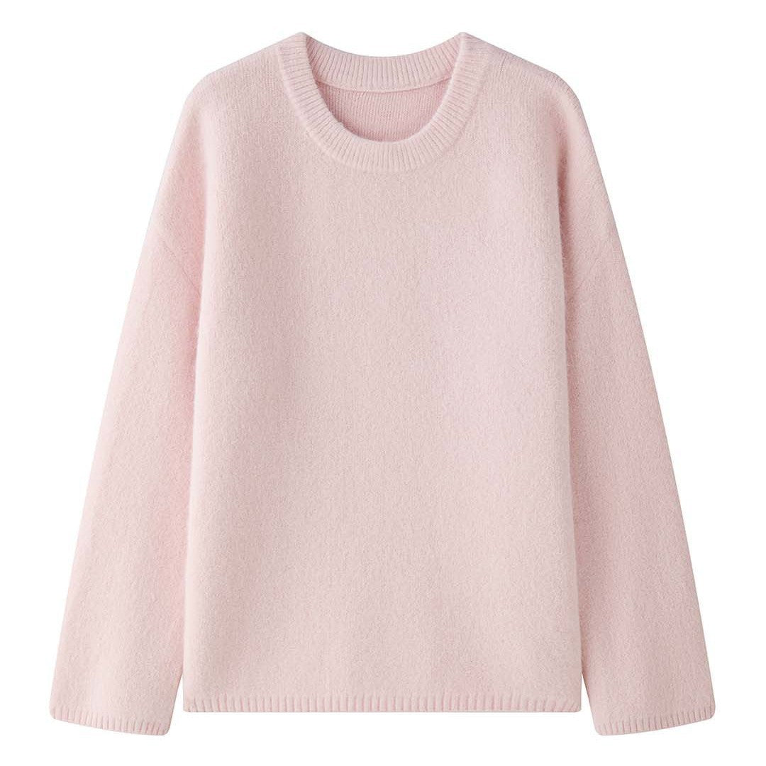 Damen Weicher Oversize-Strickpullover mit Rundhalsausschnitt Echoarchiv