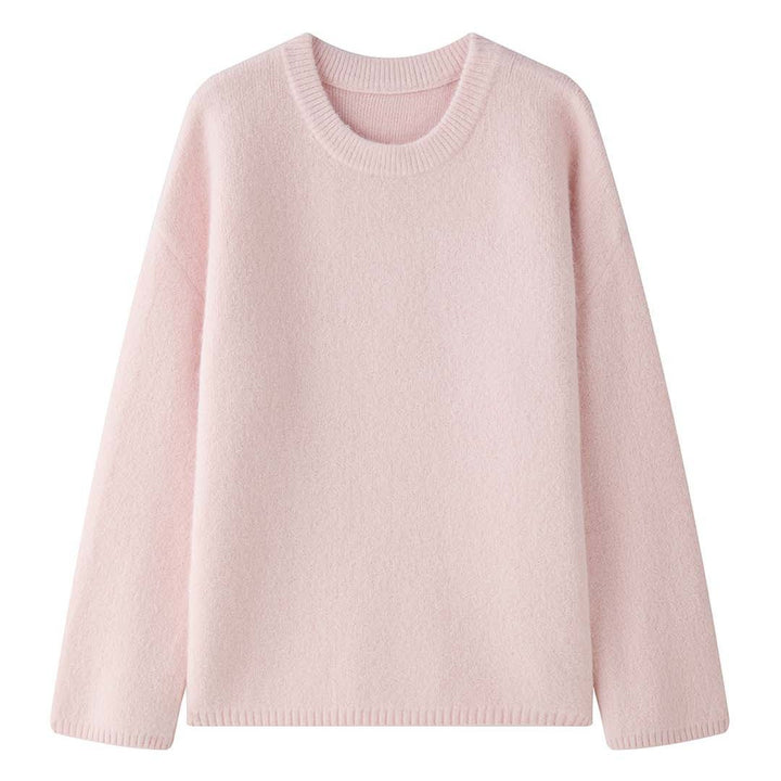 Damen Weicher Oversize-Strickpullover mit Rundhalsausschnitt Echoarchiv