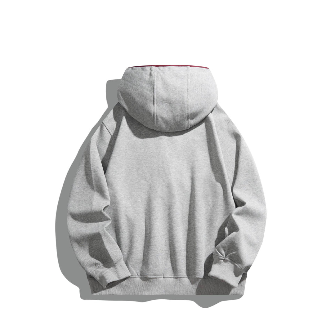 Unisex Kapuzen‑Sweatshirt mit Druckknopfleiste und Kontrastpaspel Echoarchiv