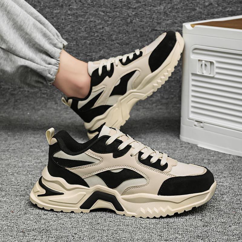 Herren Chunky Retro-Sneaker mit Wellen-Overlay und robuster Profilsohle Echoarchiv