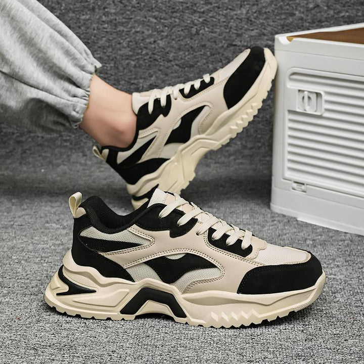 Herren Chunky Retro-Sneaker mit Wellen-Overlay und robuster Profilsohle Echoarchiv