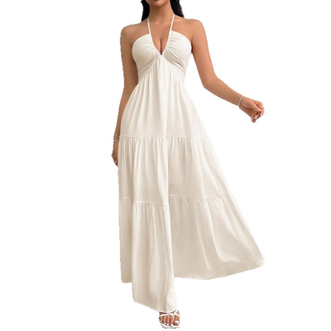 Damen Maxikleid mit schulterfreiem Design und Faltenwurf Echo Archiv