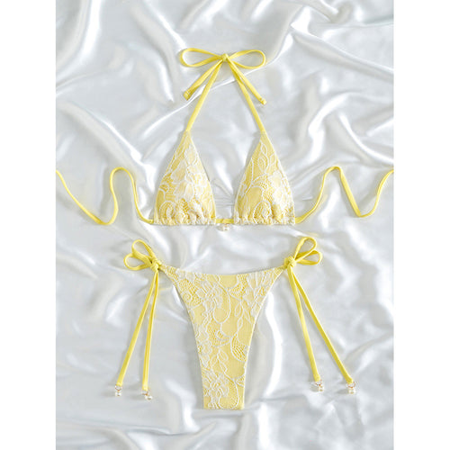 Damen Triangel-Bikini mit floralen Spitzendetails Echo Archiv