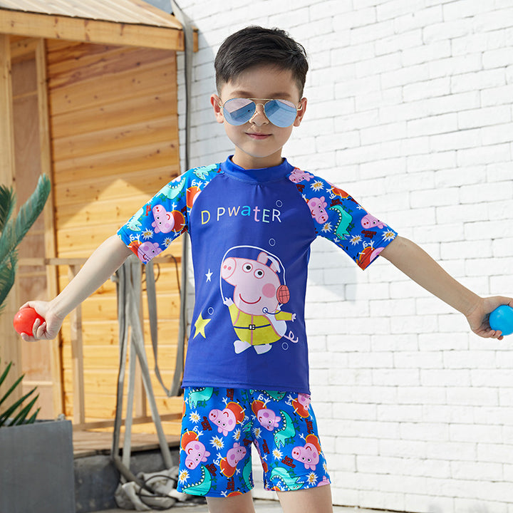 Jungen UV-Schutz Schwimmanzug mit langen Ärmeln und süßem Dinosaurier-Motiv Echo Archiv