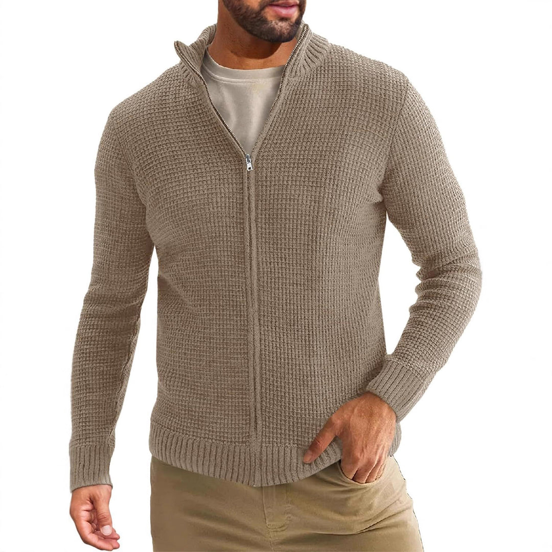 Herren Strickjacke mit hohem Kragen und Reißverschluss Echoarchiv