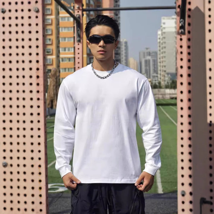 Herren Langarmshirt aus hochwertiger Baumwolle mit atmungsaktiver Struktur Echoarchiv
