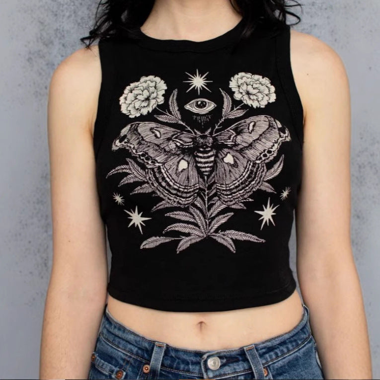 Damen Crop-Top mit einzigartigem Design und modischem Schriftzug Echo Archiv