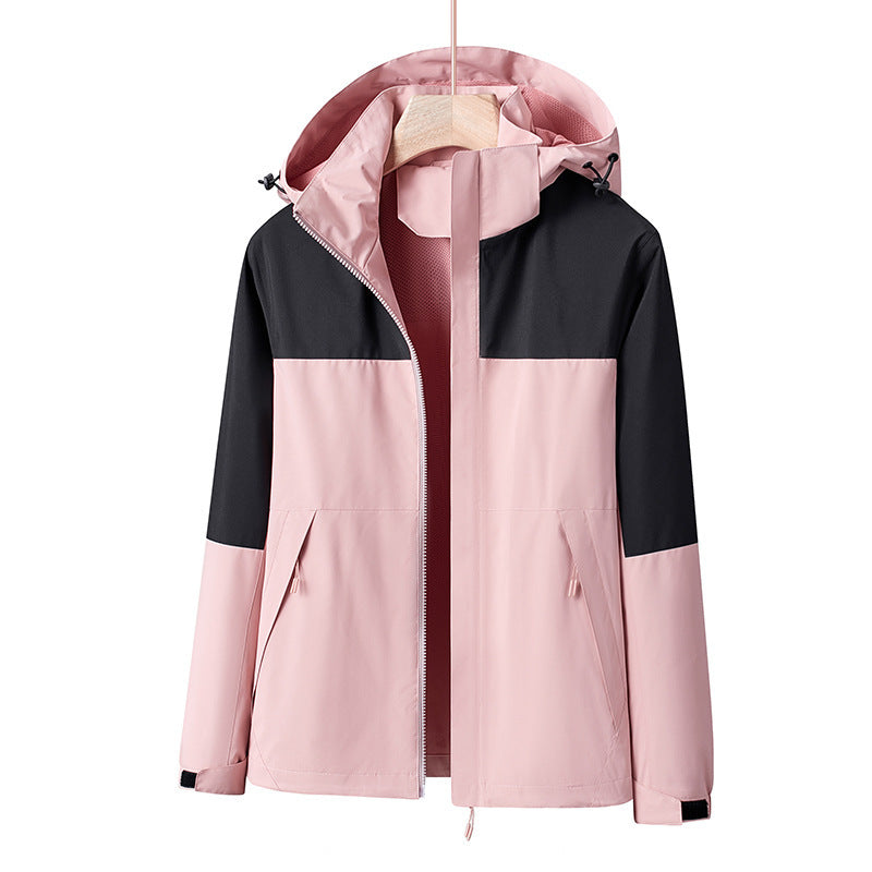 Herren Leichte winddichte Softshell-Regenjacke mit Kapuze und Kontrastbesatz Echo Archiv