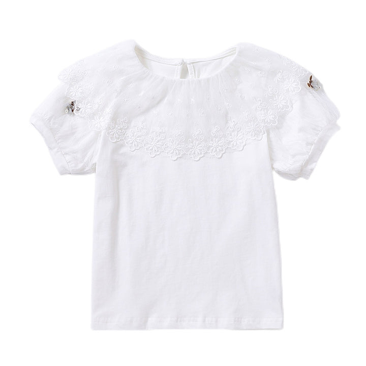 Mädchen T-Shirt mit elegantem Spitzenbesatz Echo Archiv