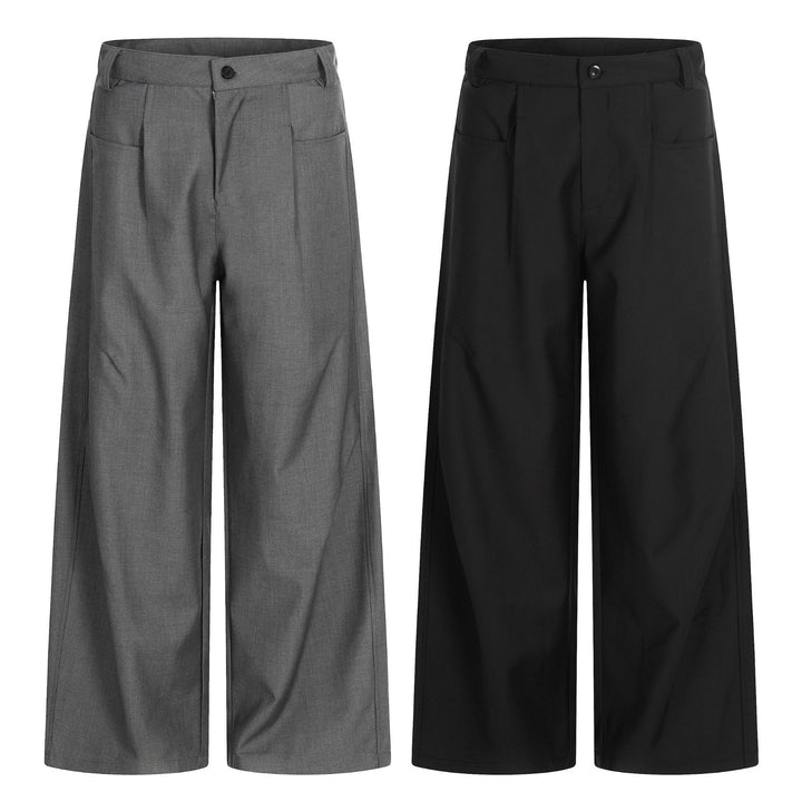 Damen Weite Culotte-Hose mit Bundfalten, hoher Taille und aufgesetzten Taschen Echoarchiv