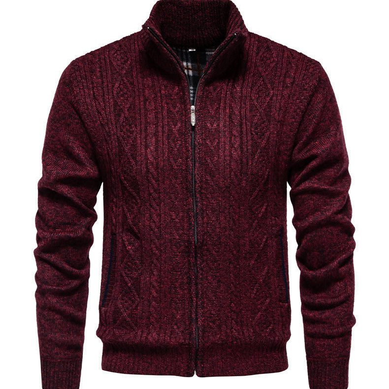 Herren Strickjacke mit hohem Kragen und Reißverschluss Echoarchiv
