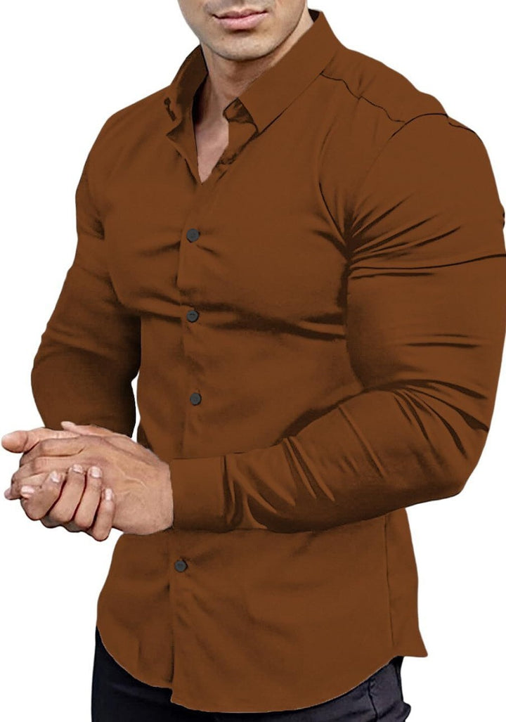 Herren Langarmhemd mit figurbetontem Schnitt und elegantem Kragen Echoarchiv
